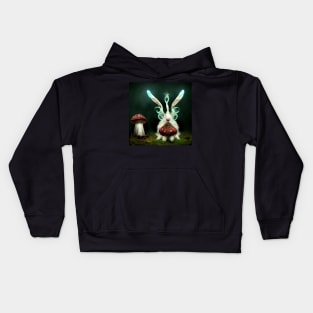 White Rabbit Fungi Friend Kids Hoodie